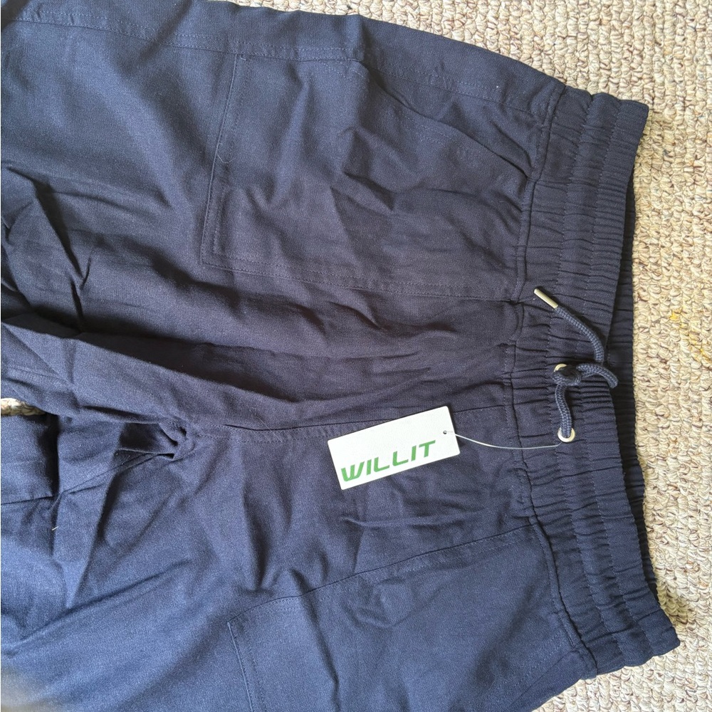 Willit navy blue linen lounge Pants